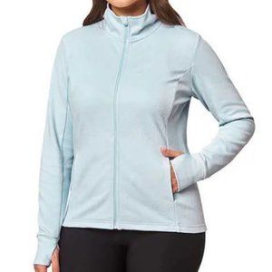 NWT Mondetta Women's Full Zip Lightweight Jacquard Jacket Blue Size S $60 EE252